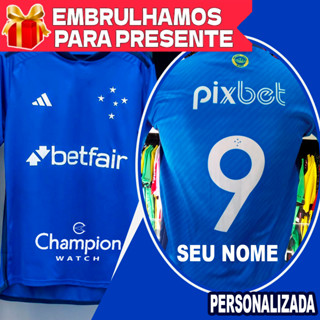 Camisa Time Azul Personalizada com Seu Nome Futebol