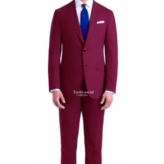 Terno Masculino Slim Promoção Vinho Bordô em Oferta na Shopee