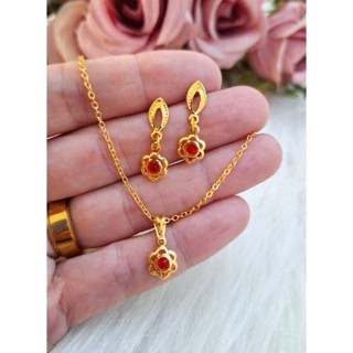 Colar e Brinco infantil folheado a ouro 18k menina estrela, Flor, flor pendurada gato em Oferta na Shopee