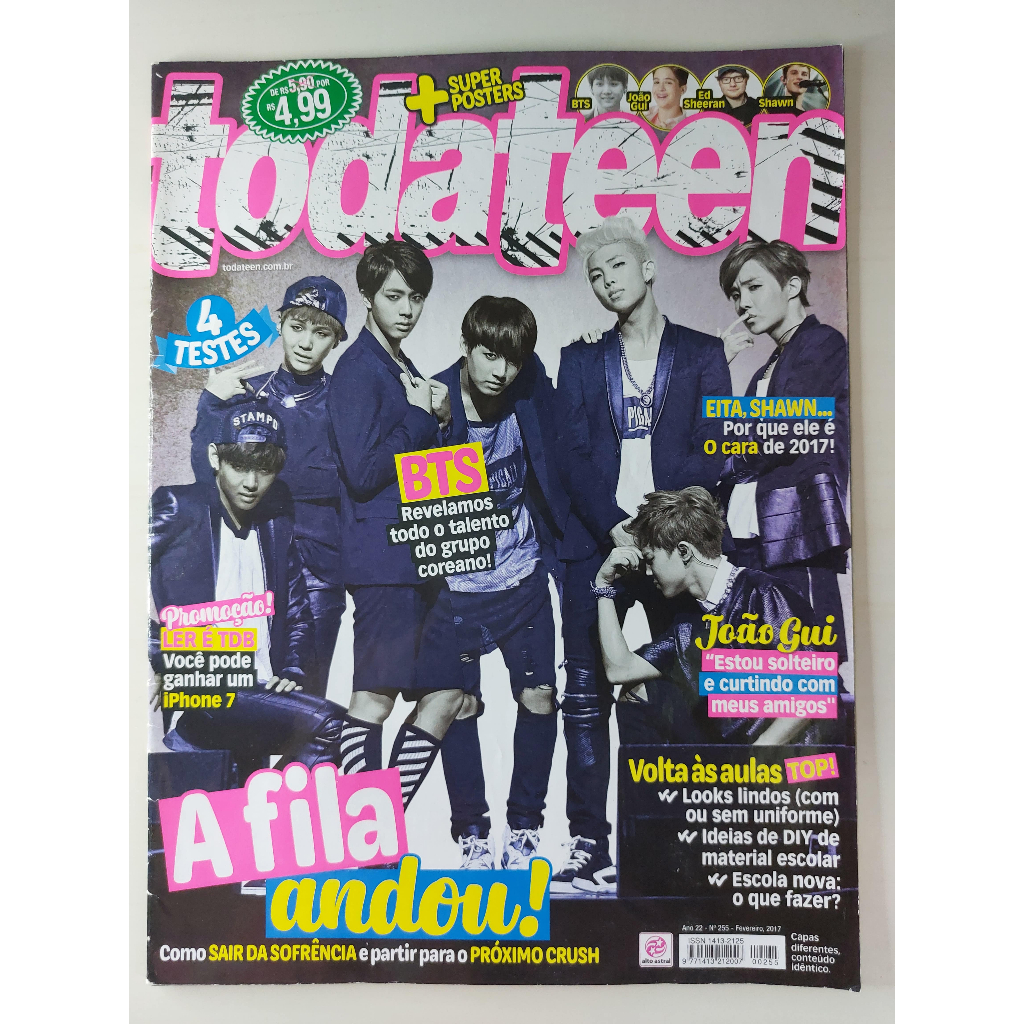 Revista Todateen Nº 255 BTS Shawn Mendes João Guilherme Tiago Iorc 2017