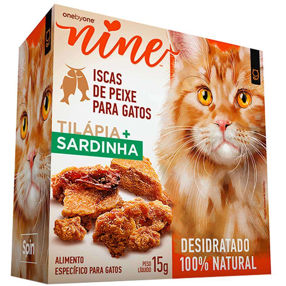 Petisco Spin Pet Nine Natural para Gatos Sabor Tilápia e Sardinha