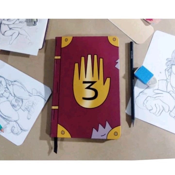 Caderno SKETCHBOOK Gravity Falls para desenho e anotações em Oferta na Shopee