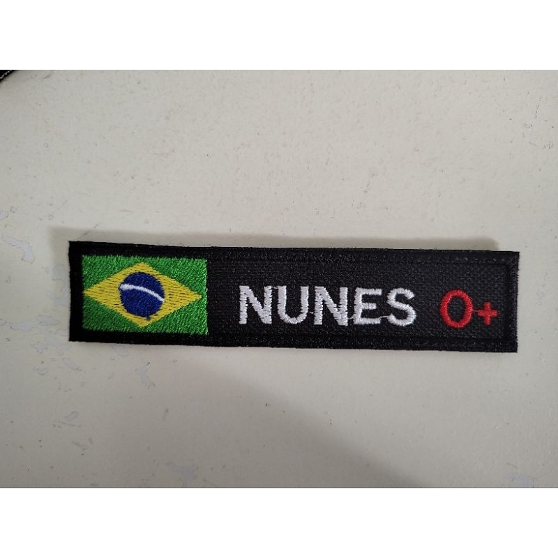 PATCH  BORDADO TERMOCOLANTE -TARJETA-SUTACHE-BANDEIRA-NOME-TIPO SANGUÍNEO em Oferta na Shopee