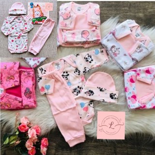 Kit 10 peças de roupa enxoval para bebê menina 100% algodão RN,P,M ou G - roupa para bebê feminina