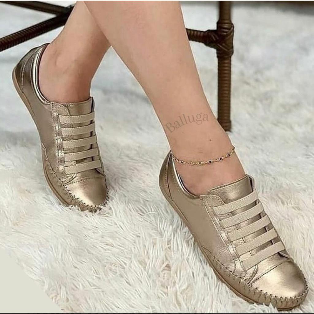 Sapatênis Mocatênis Feminino de Couro Legítimo Prata Velha Metalizado confortável pronta entrega em Oferta na Shopee