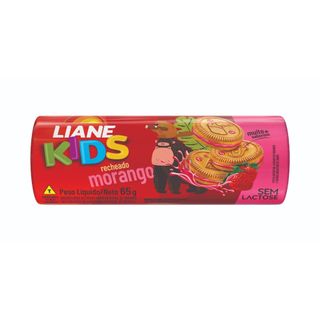 Biscoito Recheado Morango Liane Zero Lactose 65g | Lanchinho para Levar | Sem Leite | Vegano