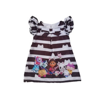 Vestido Temático infantil A Casa Mágica da Gabby listrado em Oferta na Shopee