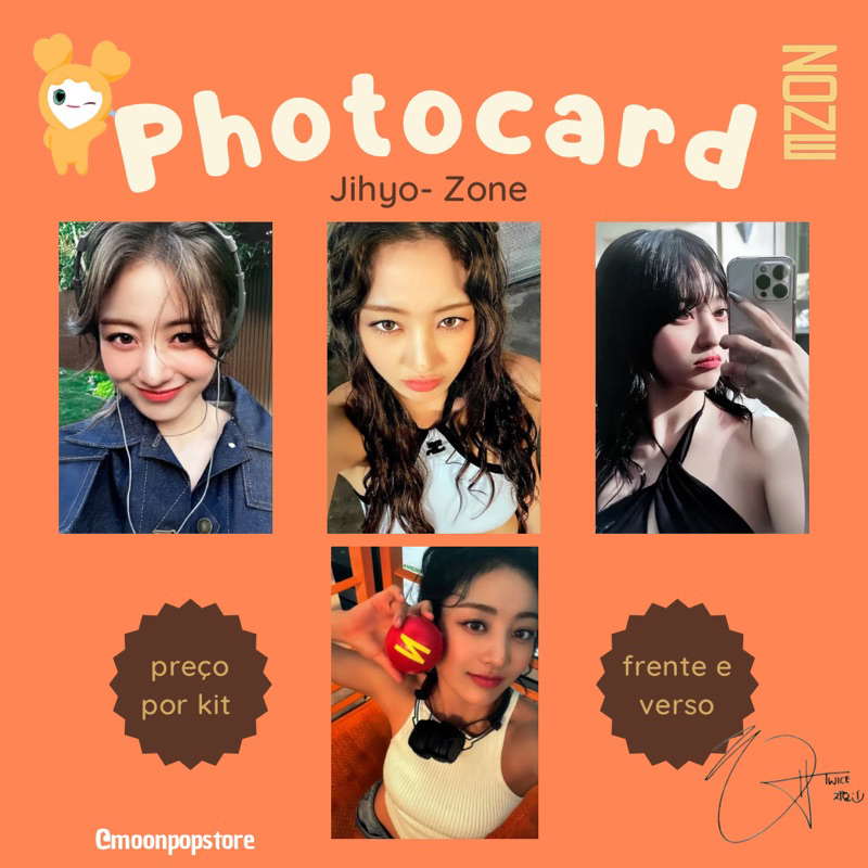 Kits Photocard Kpop Twice Jihyo Zone- Fanmade frente e verso