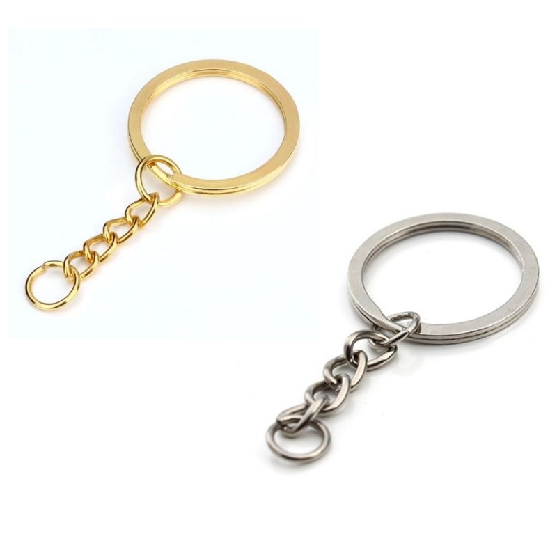 argola italiana achatada para chaveiro - dourado - prata - 100 peças em Oferta na Shopee