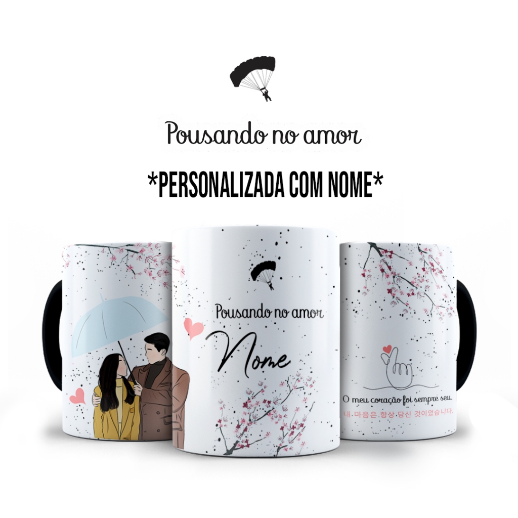 Caneca Pousando no Amor, Dorama Personalizado com Nome