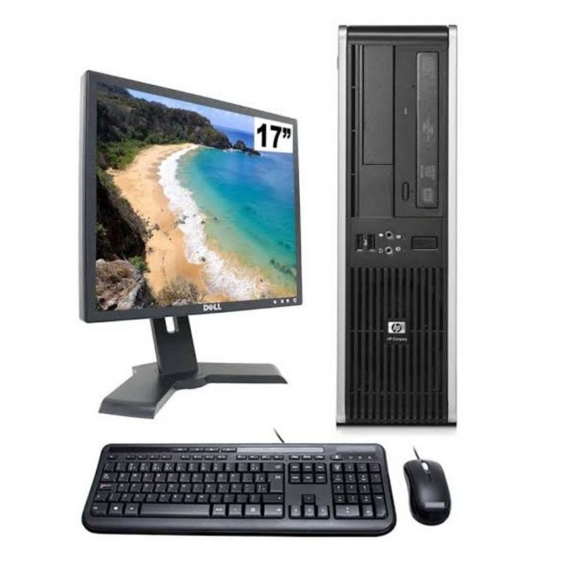 Kit Computador PC Cpu HP Compaq Dual Core ou Core i3 Memoria 4gb HD160gb ou ssd 120gb WiFi Monitor 17 Teclado Mouse