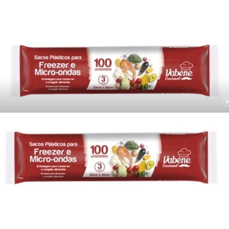 P-SACO FREEZER 23X35CM 3 LITROS - 2 UNIDADES - 100 UN/BOX VABENE em Oferta na Shopee
