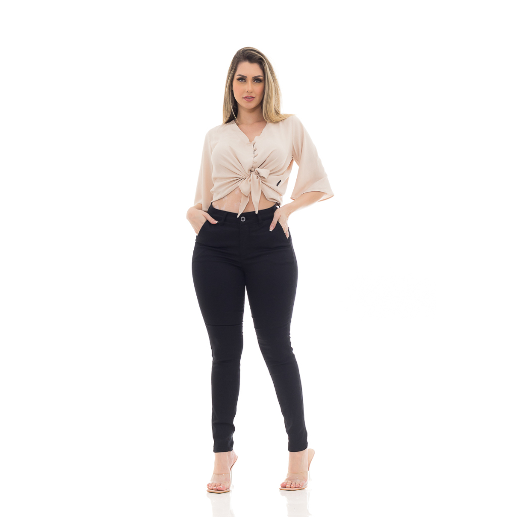 Calça Jeans Feminina Slouchy Mom Skinny Clochard Sarja Cores