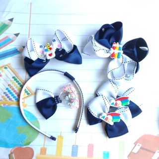 LAÇO ESCOLAR Cores do Uniforme Bico de Pato, personalizado, verde, laranja, azul volta as aulas em Oferta na Shopee