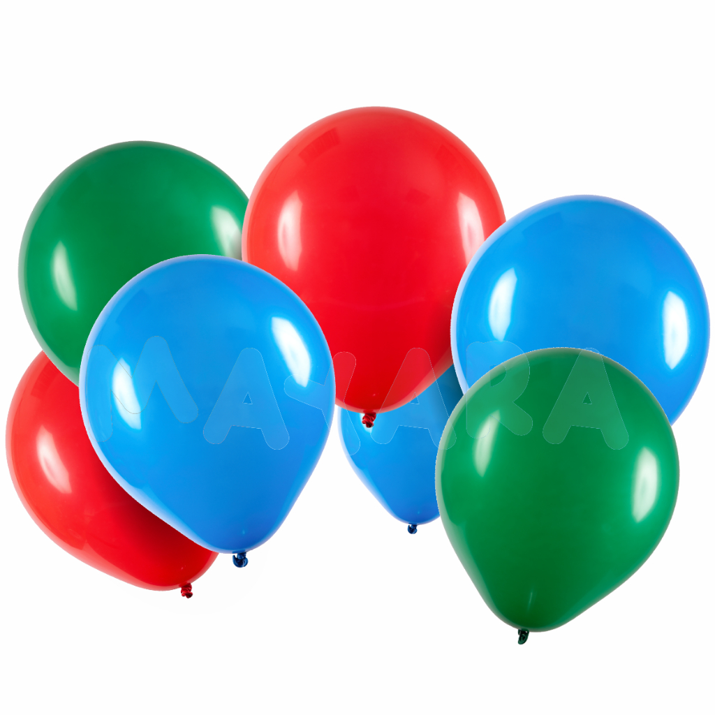 75 unidades Balões - Bexigas Azul Vermelho e Verde Bandeira em Oferta na Shopee