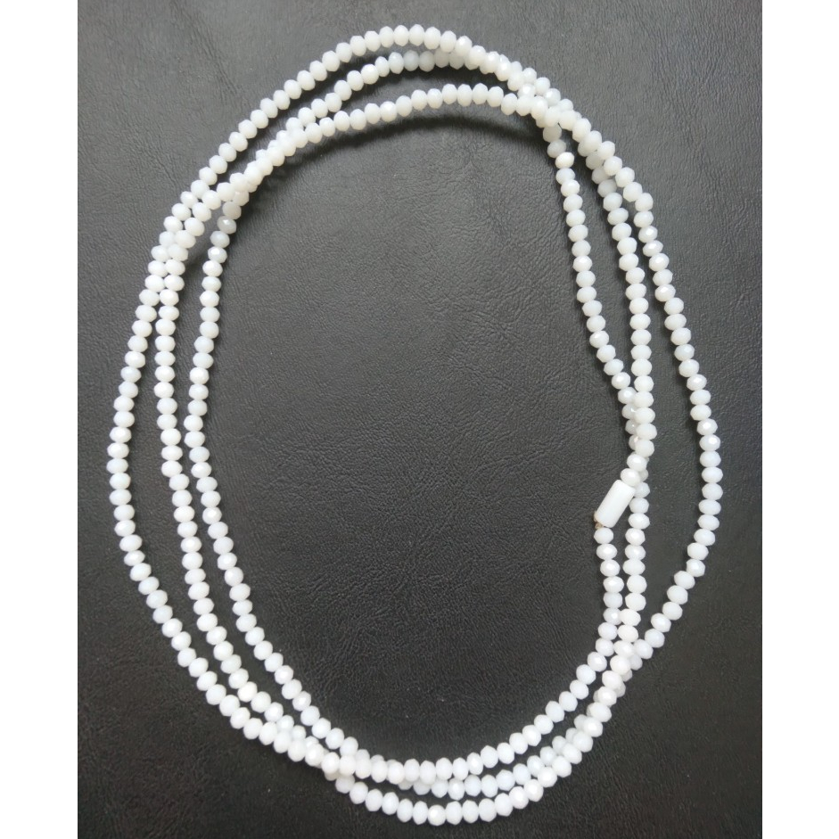 GUIA OXALÁ CRISTAL VIDRO 4mm  BRANCO LEITOSO-343 CONTAS DE CRISTAIS- TAMANHO 60 CM FECHADA COM FIRMA OU SEM. em Oferta na Shopee