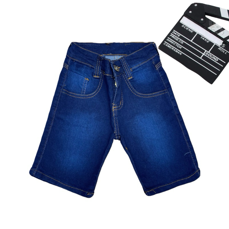 Moda YaYa!  Short jeans masculino infantil lavagem escuro 01 em Oferta na Shopee