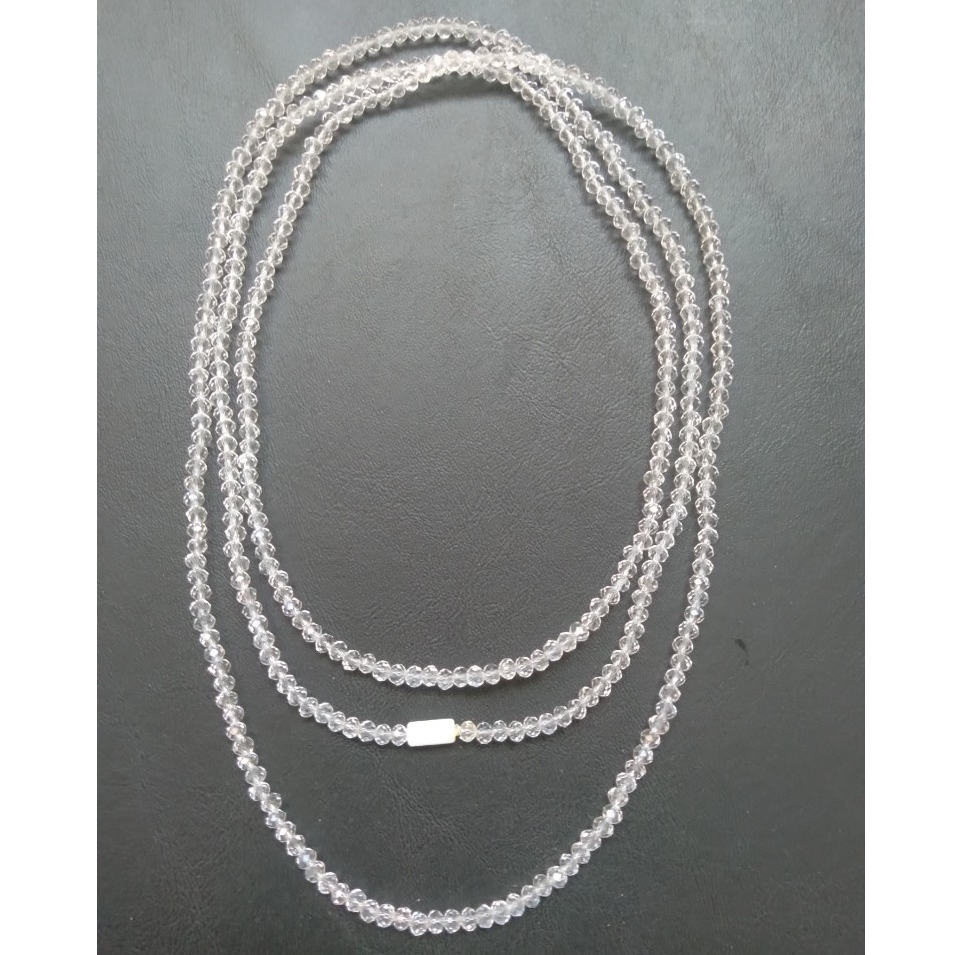 GUIA  OXALÁ CRISTAL VIDRO TRANSPARENTE 4mm -343 CONTAS DE CRISTAIS- TAMANHO 60 CM FECHADA COM FIRMA OU SEM em Oferta na Shopee