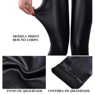 Calça Legging Cirre Couro Fake P ao G3