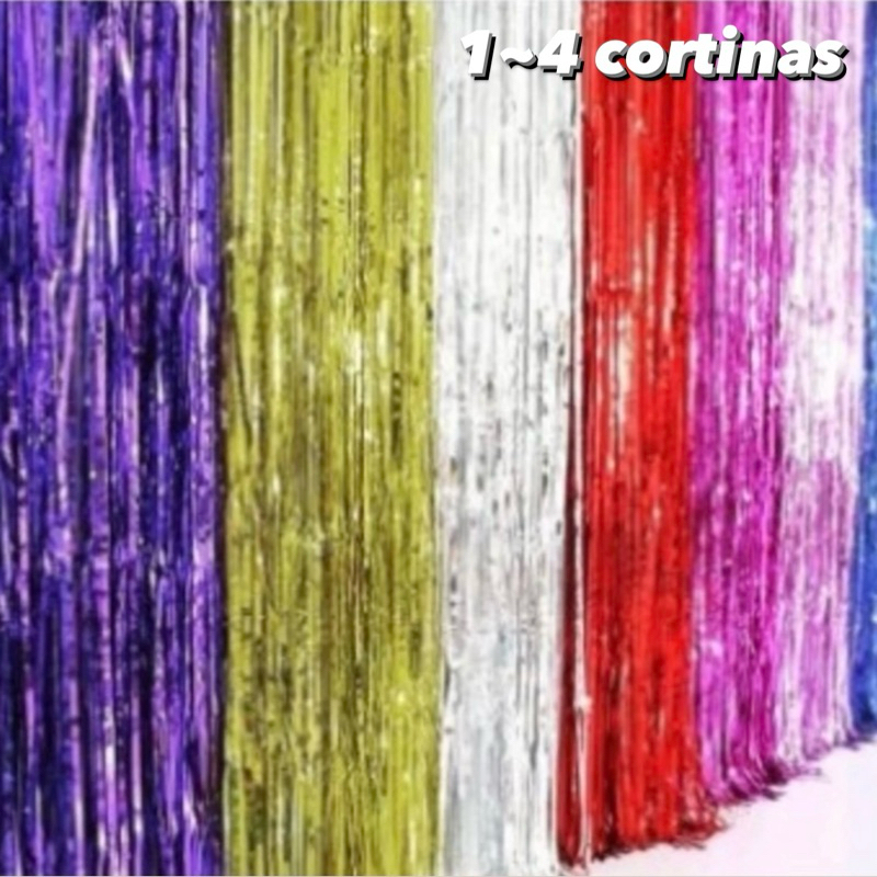 KIT DE CORTINAS METALIZADAS 1 x 2 METROS PAINEL FESTA ANIVERSÁRIO CORES em Oferta na Shopee
