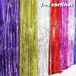KIT DE CORTINAS METALIZADAS 1 x 2 METROS PAINEL FESTA ANIVERSÁRIO CORES