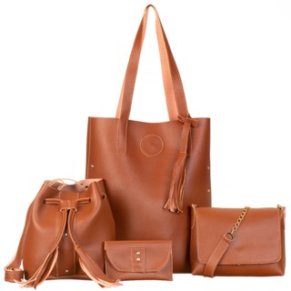 Bolsa Feminina KIT 4 PEÇAS Transversal tiracolo com corrente bolsa