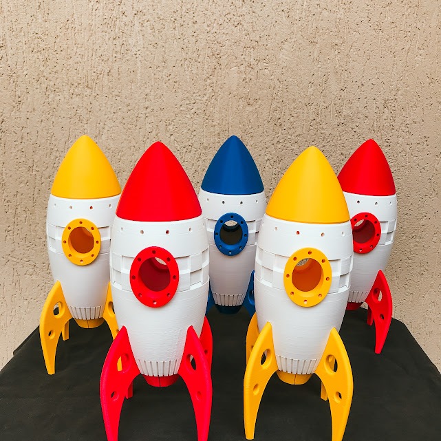 Foguete  Rocket Launch Colecionável Decoração quarto Espacial Impressão 3D