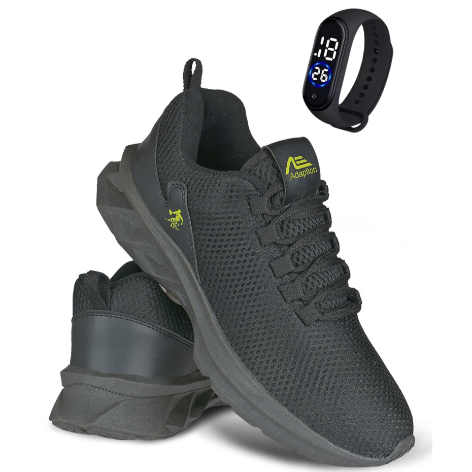 Kit Tênis Masculino Leve Confortável Corrida Academia Caminhada + Relógio Digital