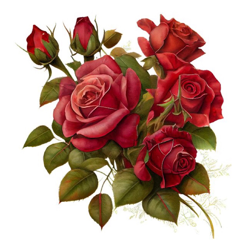 Kit 6 unidades Papel Decoupage Rosas
