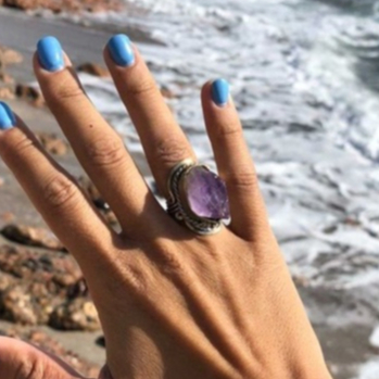 Anel Ametista em Alpaca Anel Peruano de Ametista regulavel Pedra Bruta em Oferta na Shopee