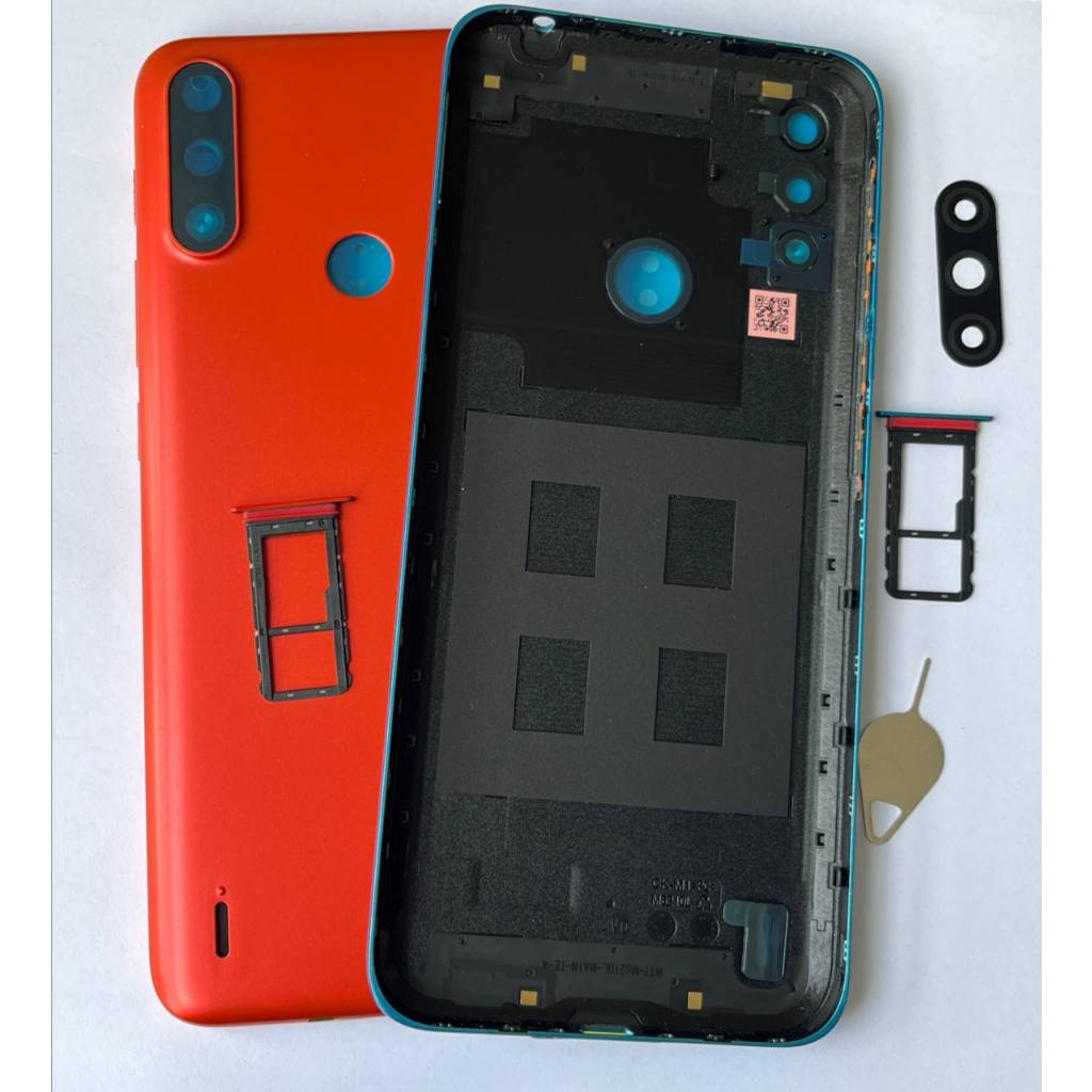 Tampa Traseria+Lente + Gaveta +Chave removedora Para Moto E7 power Azul Morrom