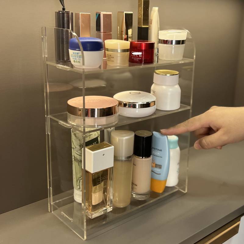 Prateleira de armazenamento de batom de acrílico transparente, prateleira de armazenamento de maquiagem de mesa de várias camadas, prateleira de armazenamento de cosméticos