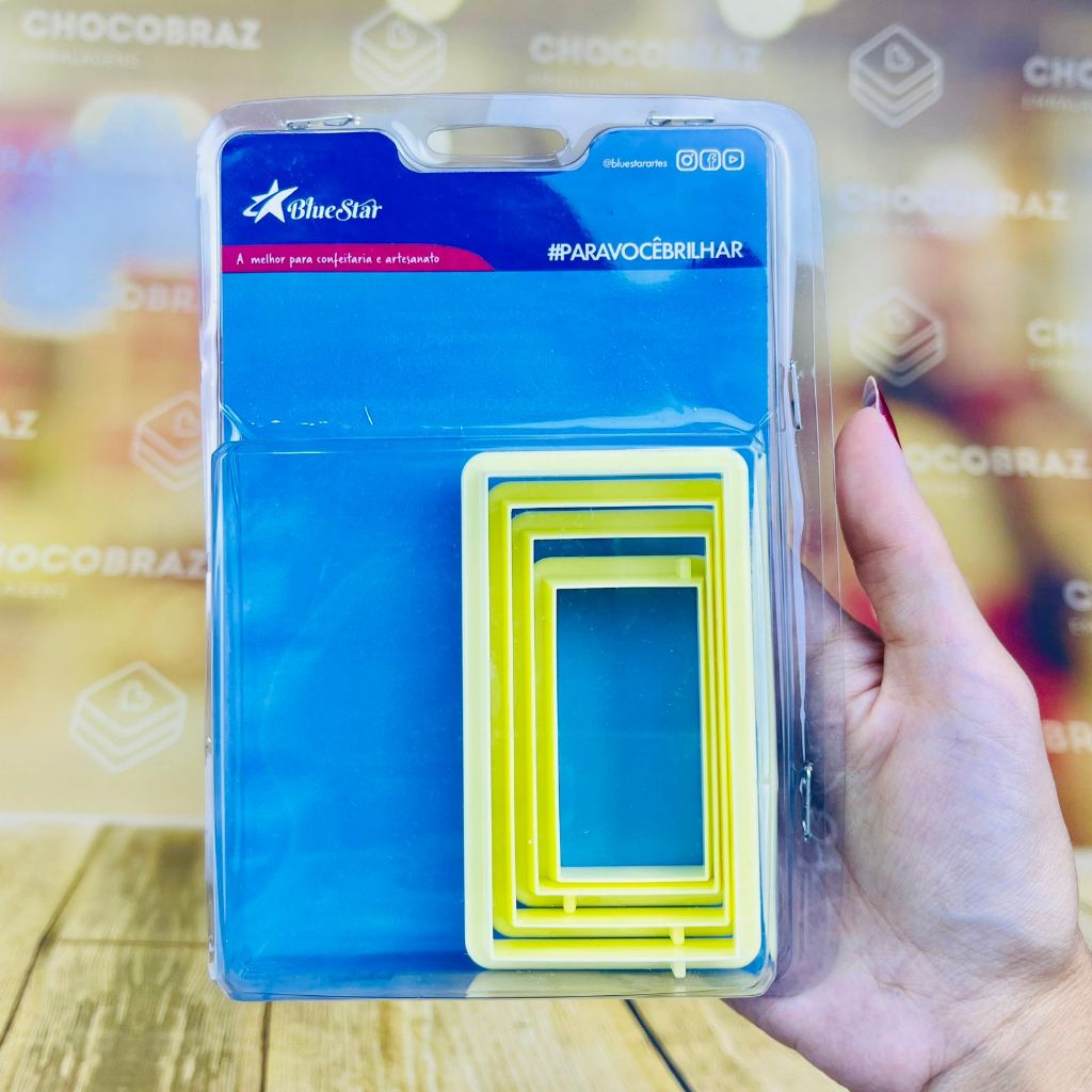 Kit Cortador RETANGULAR 4 PEÇAS (Blue Star) em Oferta na Shopee