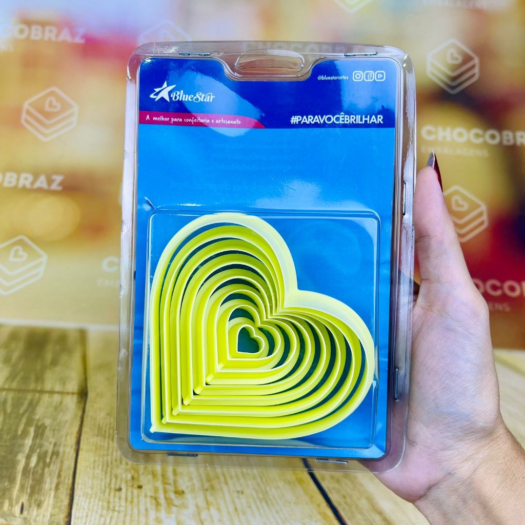 Kit Cortador Coração Liso - 8 Peças (Blue Star)// em Oferta na Shopee