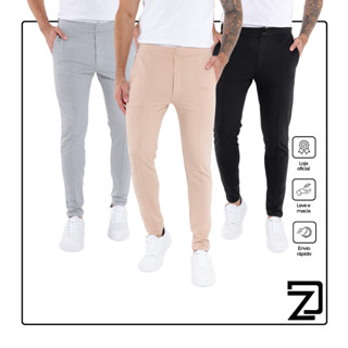 Kit 3 Calça Masculina Moletinho Alfaiataria Skinny
