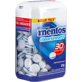 Mentos Clear Breath Potão Peppermint Mentos Potão Clearbreath 105g - Pronta Entrega