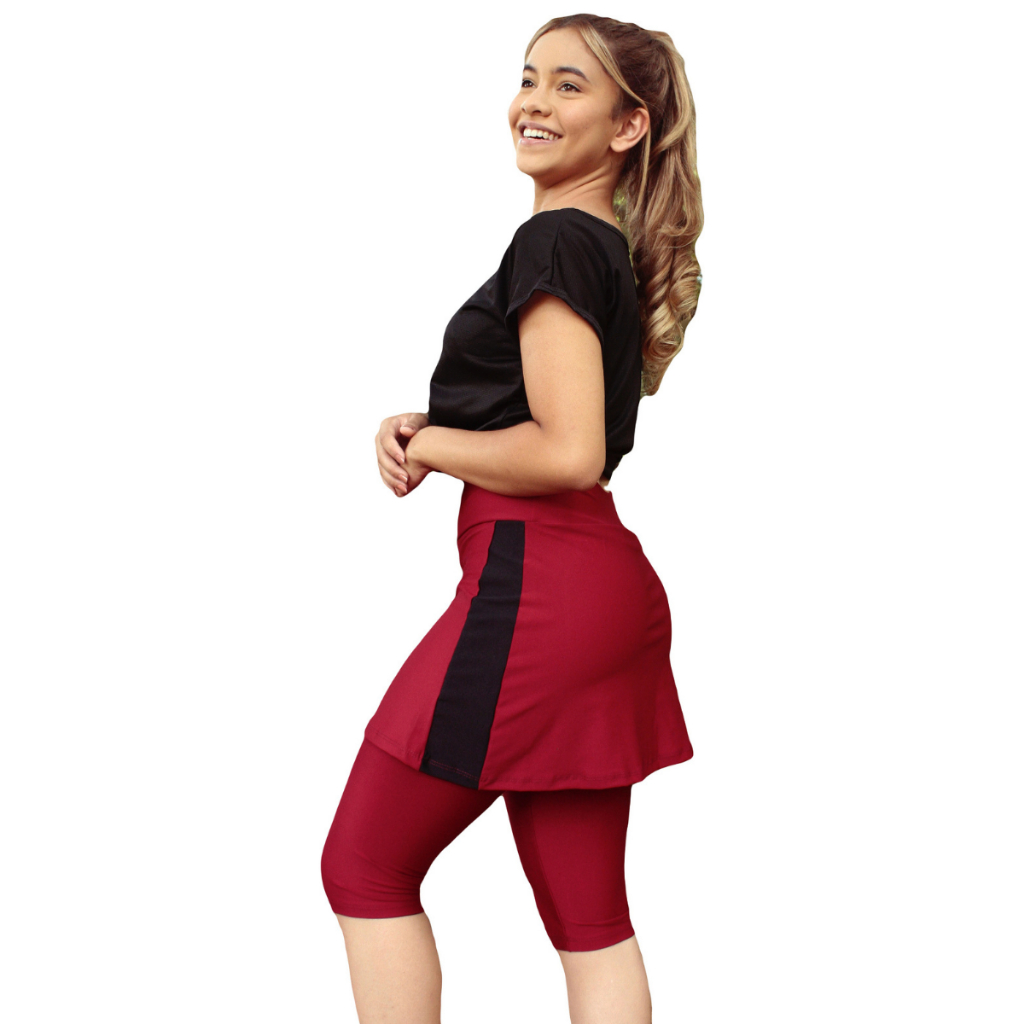 Short Saia Fitness Moda Evangélica Com Faixa Lateral