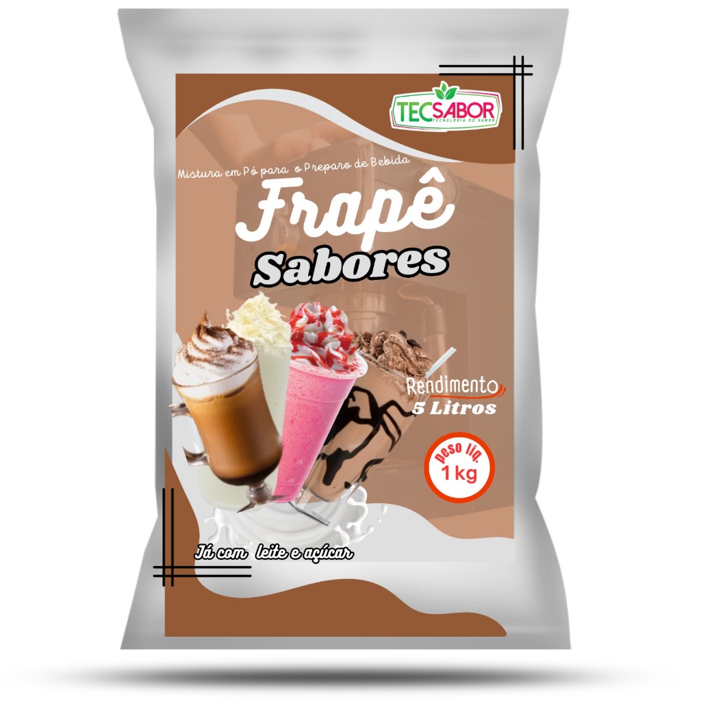 Frapê Bebida em Pó Base pronta Sabores Diversos Tecsabor