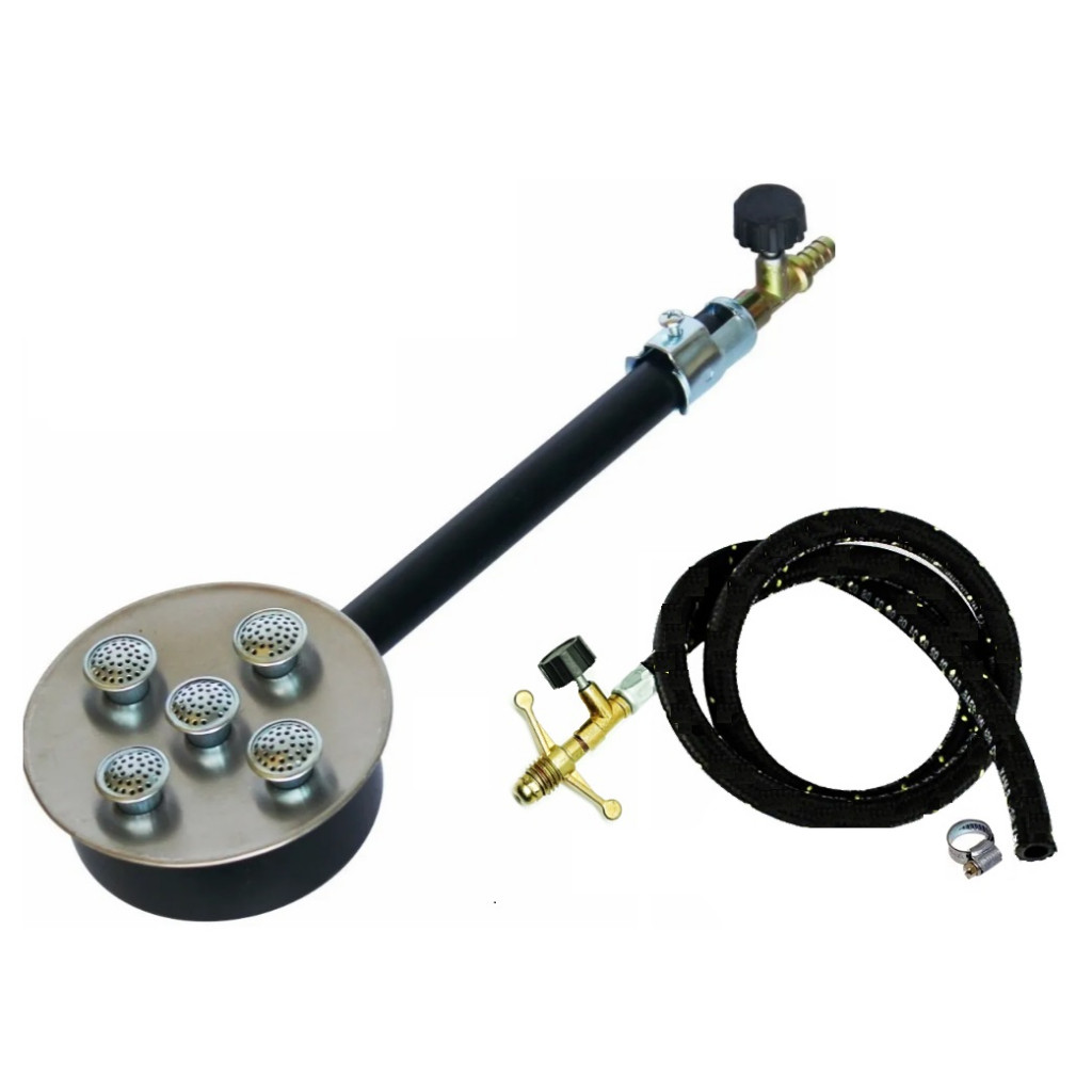 Kit Queimador Inox C/ Mangueira 2m P/ Botijão P13 E Registro em Oferta na Shopee