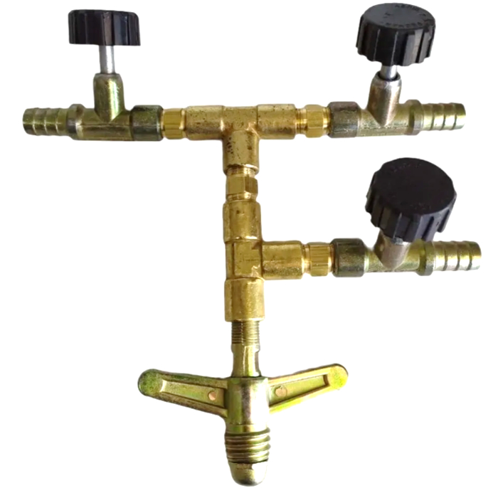 Registro P/gás P13 Alta Pressão Triplo 3 Saídas Bicos 3/8 em Oferta na Shopee