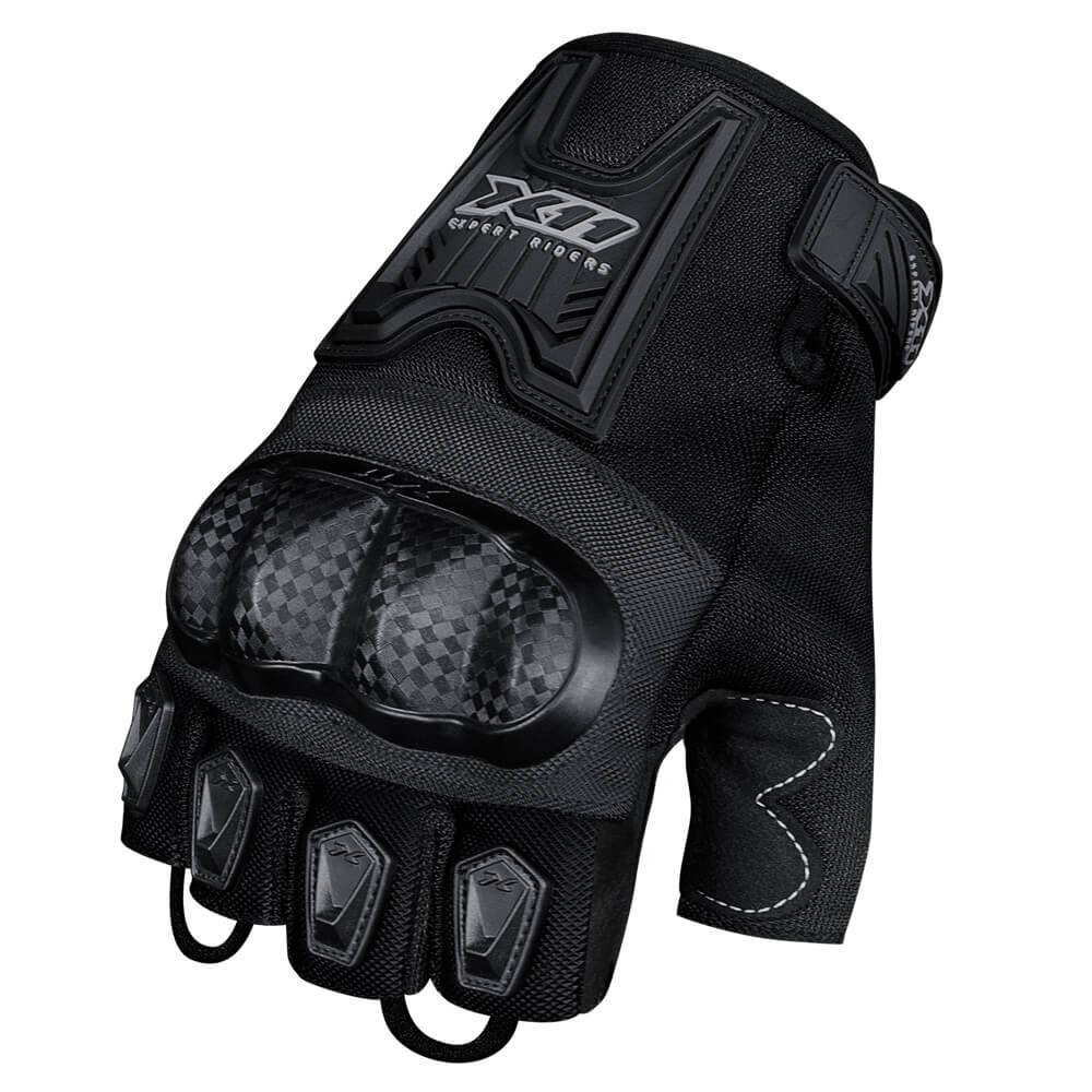 Luva Blackout 2 Masculina X11 Meio Dedo Preta Motociclista - Fashion Accessories