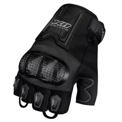 Luva Blackout 2 Masculina X11 Meio Dedo Preta Motociclista