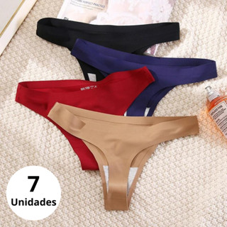 Kit 7 Calcinha Sem Costura Corte a Laser Tanga Não Marca Lingerie Feminina