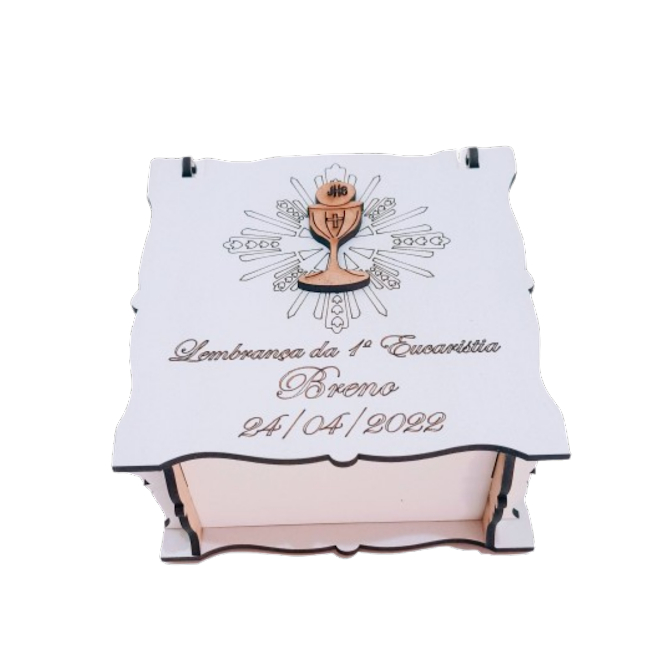 Caixa Lembrancinha 1ª Eucaristia Mdf - 10 Unidades