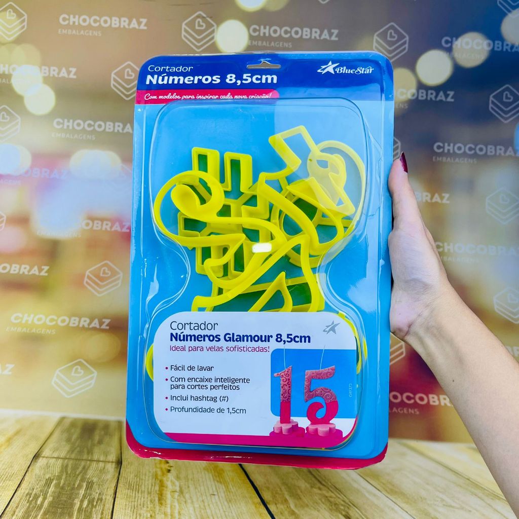 Cortador Numeros Glamour 8,5Cm - 14 Peças (Blue Star) em Oferta na Shopee