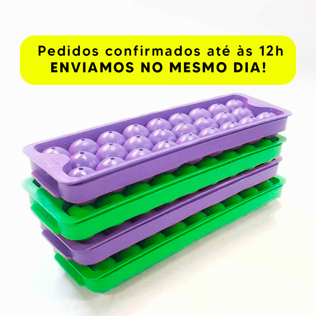 4 Formas de Gelo Redondo com tampa higiene total - Forma Gelo - Gelinhos tipo Bola, forma - Forminhaa - KIT 4