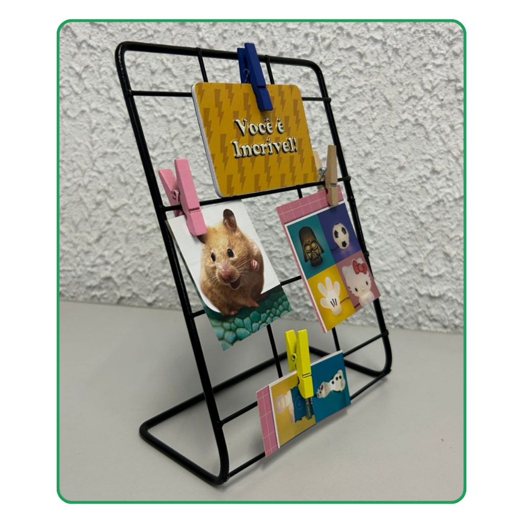 Memory Board de Mesa Porta Fotos Aramado om Mini Prendedor em Oferta na Shopee
