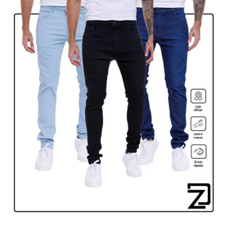 Kit 3 Calças Jeans Skinny Masculina Slim Skinny