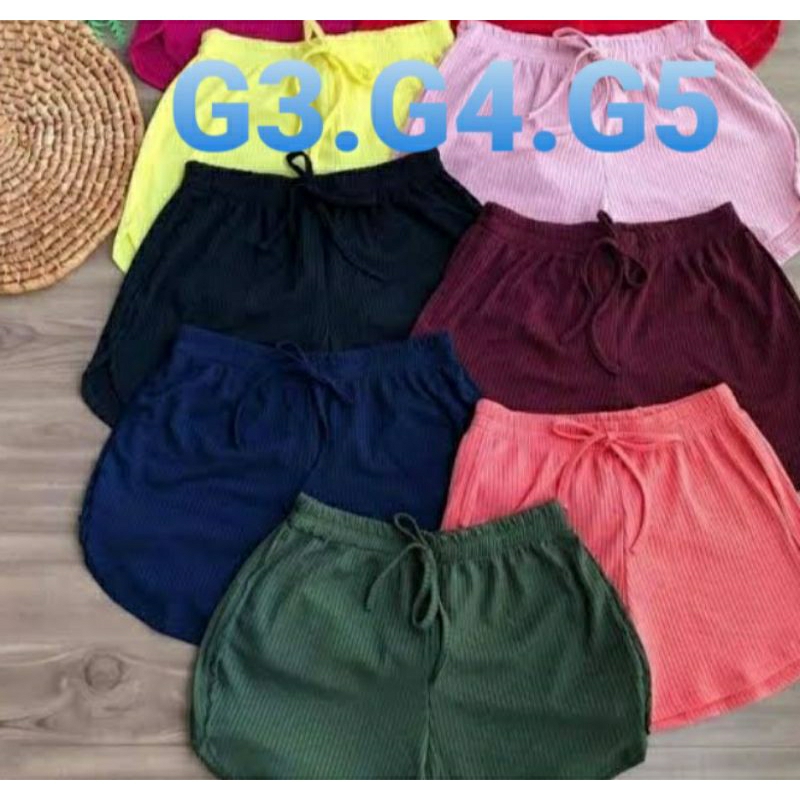 Short malha canelado feminino g3 g4 g5 g6 promoção em Oferta na Shopee