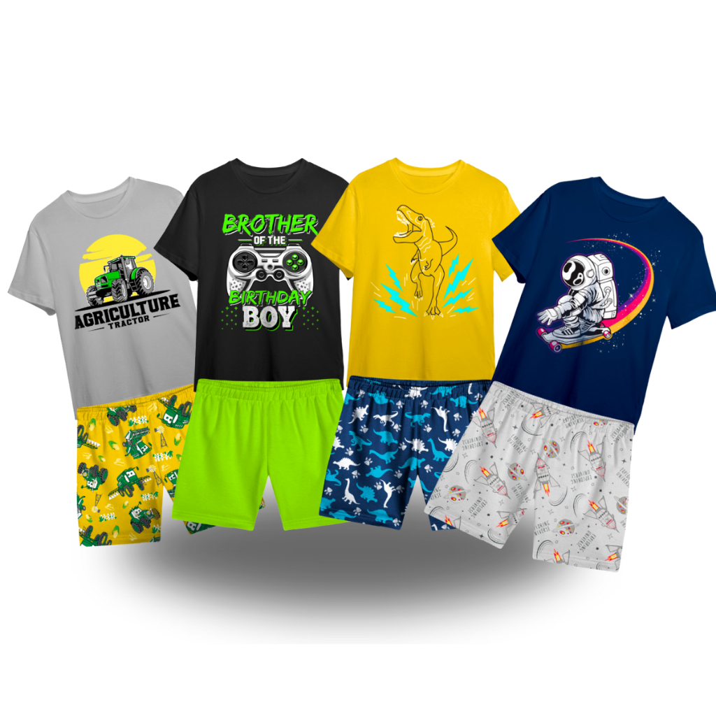 Kit 8 Peças Roupa Infantil Menino 4 Conjuntos Infantil Roupa Menino Verão 1 Ao 14